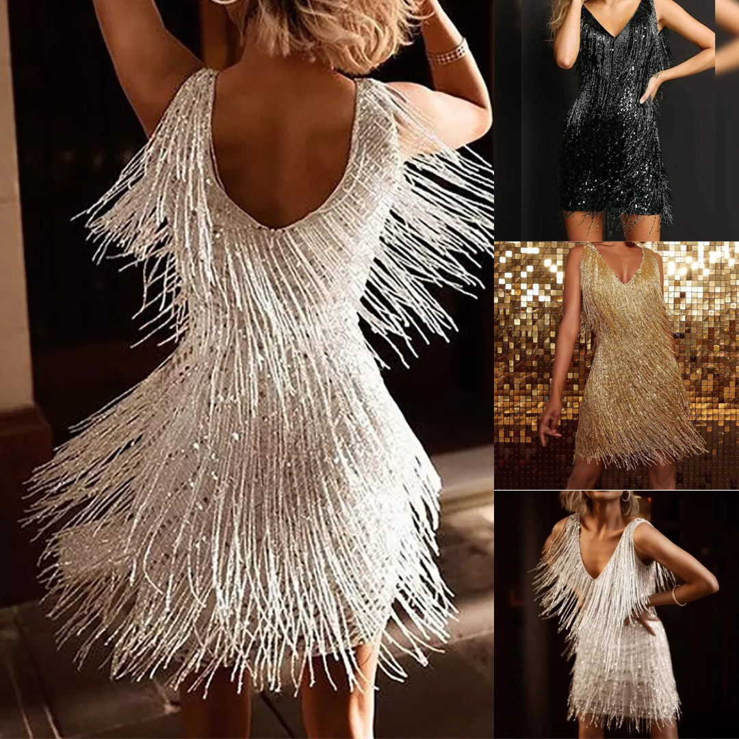 The Euphoria Shimmer Fringe Dress