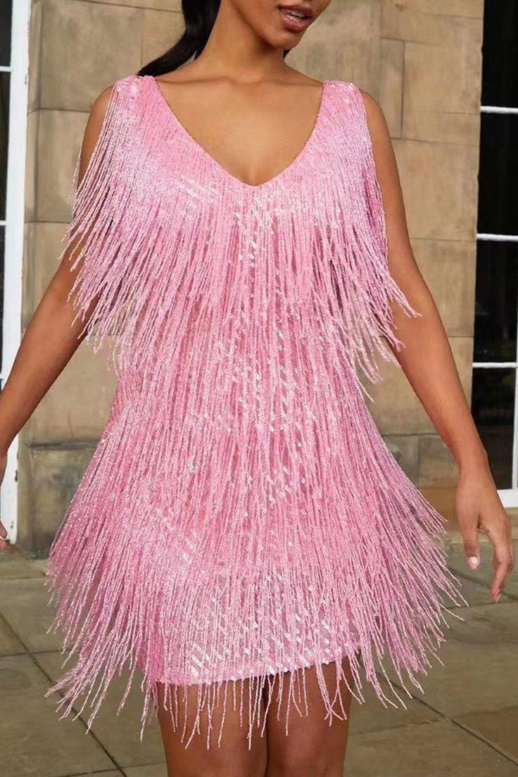 The Euphoria Shimmer Fringe Dress