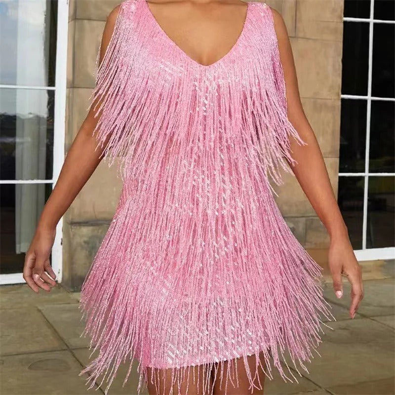 The Euphoria Shimmer Fringe Dress